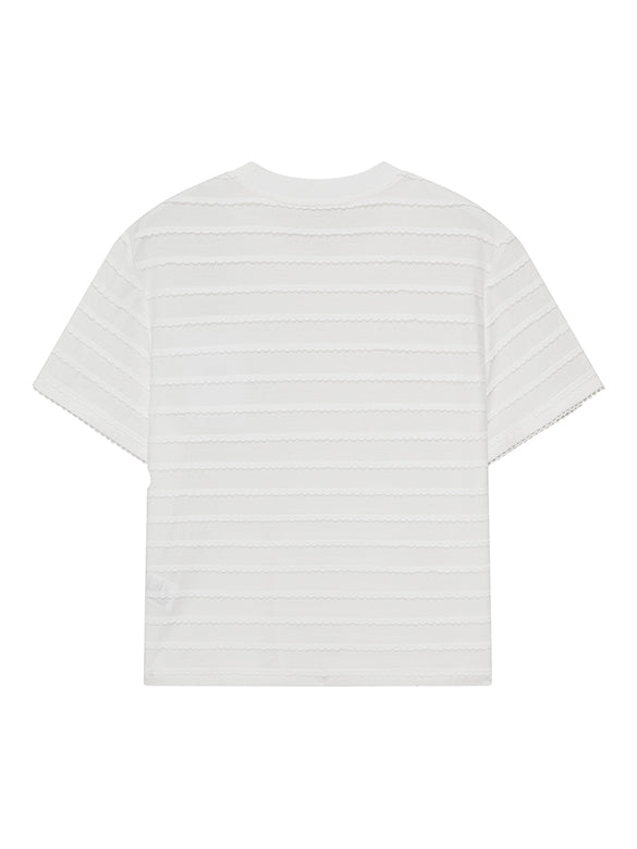 Frill Stripe Design T-shirt