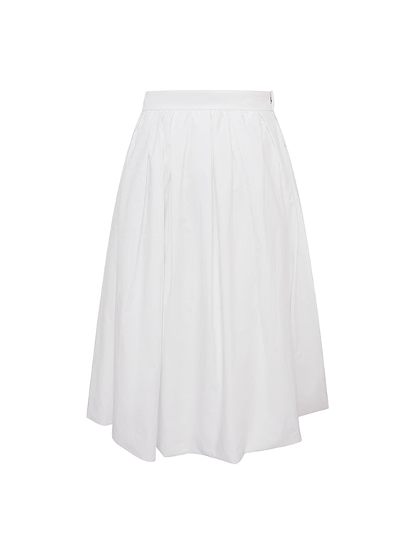 Flower Printed Taffeta Skirt