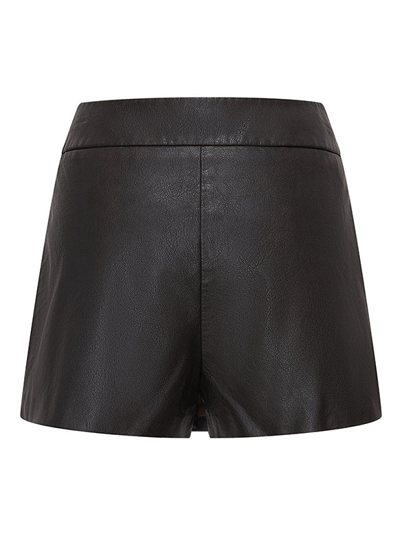 Fake Leather Wrap Short Pants