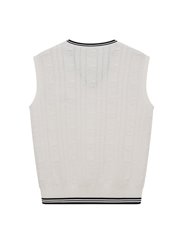 Bi-color Line Knit Vest