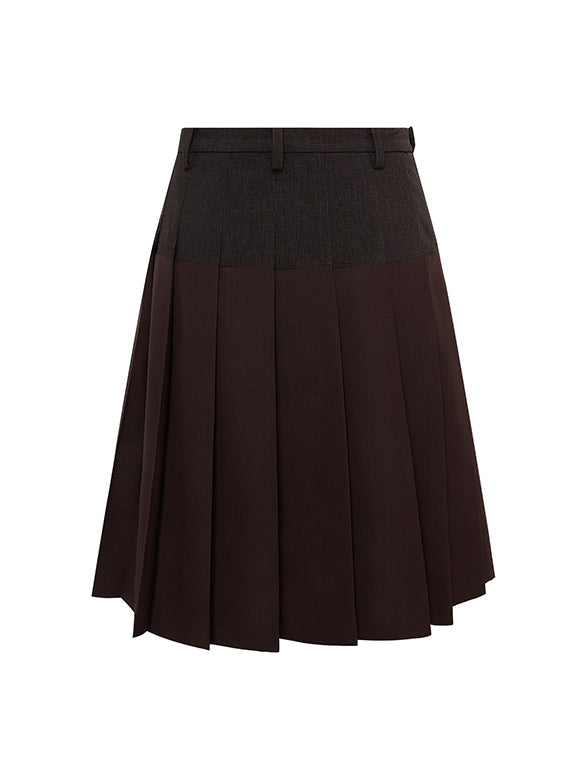 Plaid Pleats Skirt