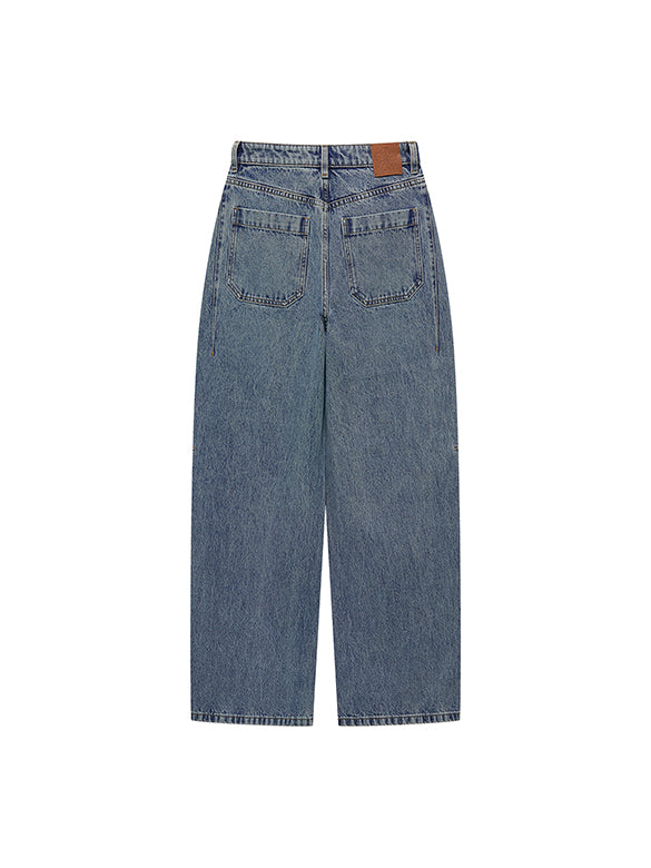 Clear Beads Denim Pants
