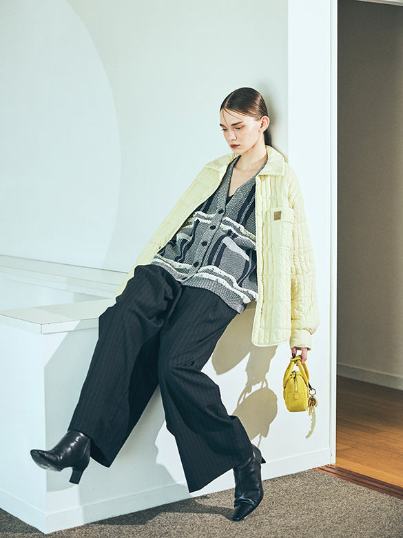 Design Pattern Fringe Knit Cardigan