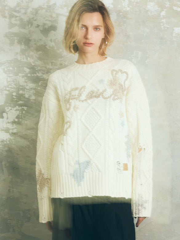 Mix Knitting Embroidery Top