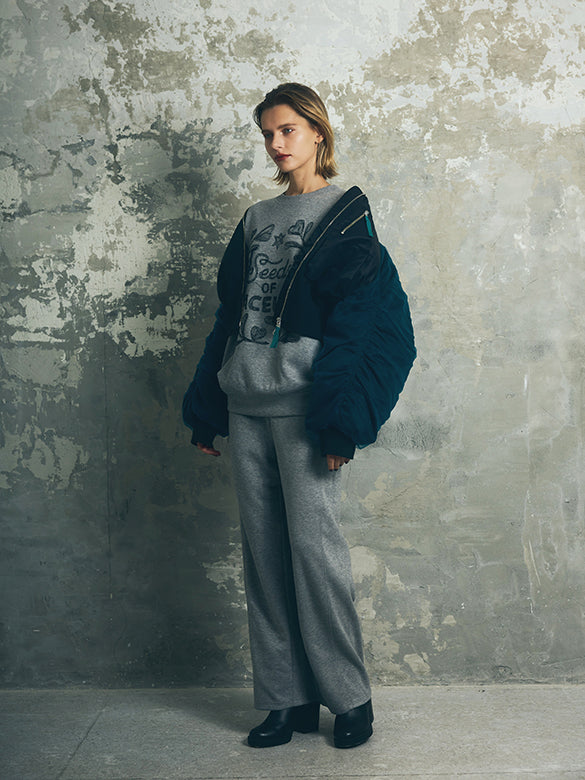 Tulle Stack Sleeves Short MA-1 Blouson