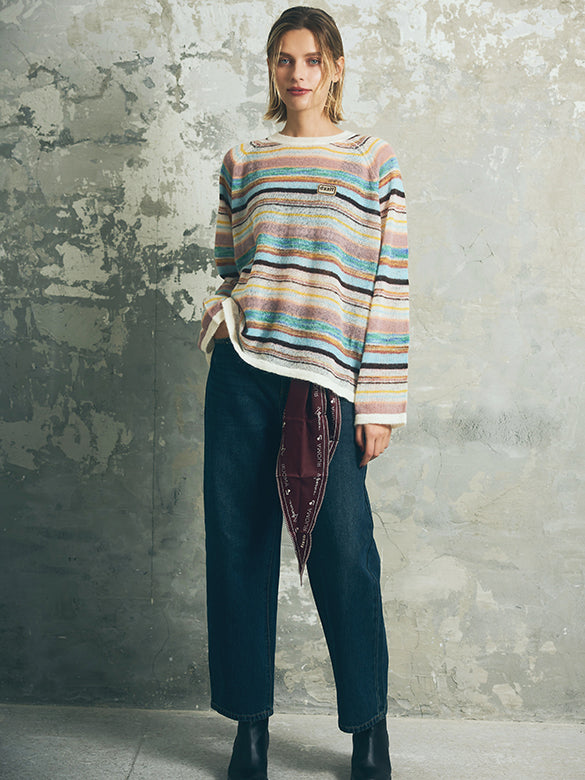 Scarf Belted Denim Pants