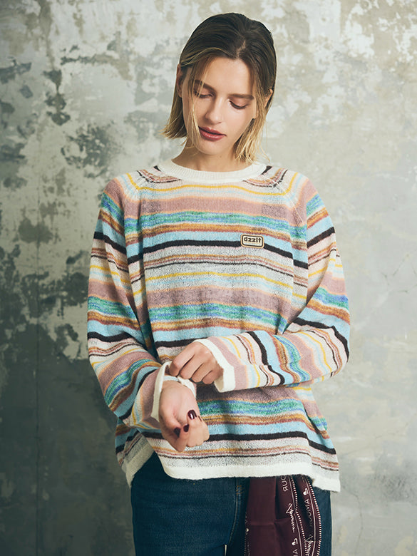 Random Pitch Stripe Color Knit
