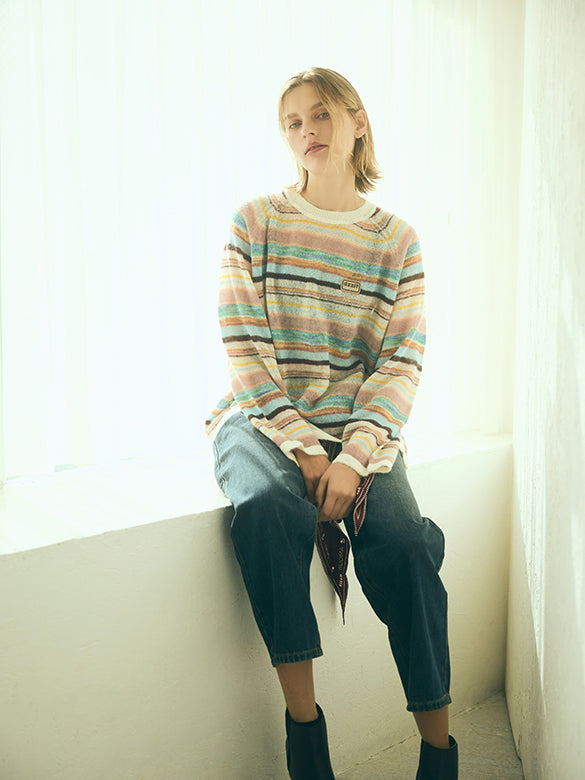 Random Pitch Stripe Color Knit