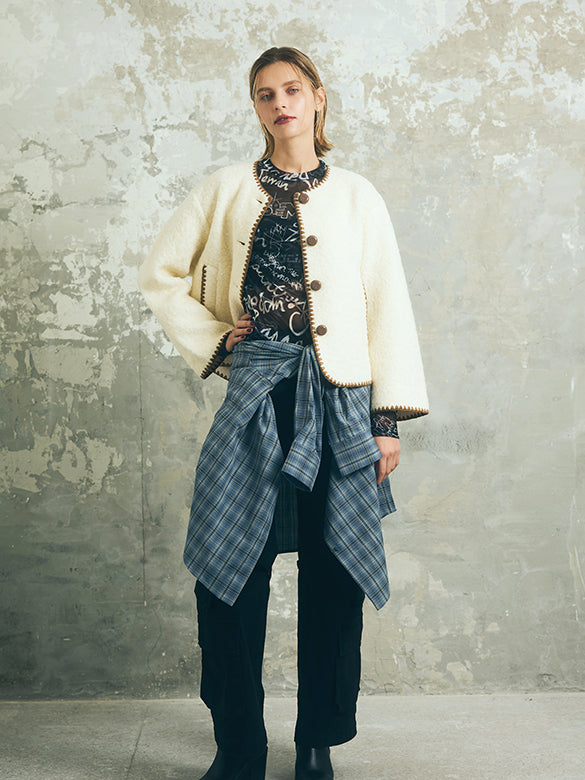 Embroidery Plaid Shirt