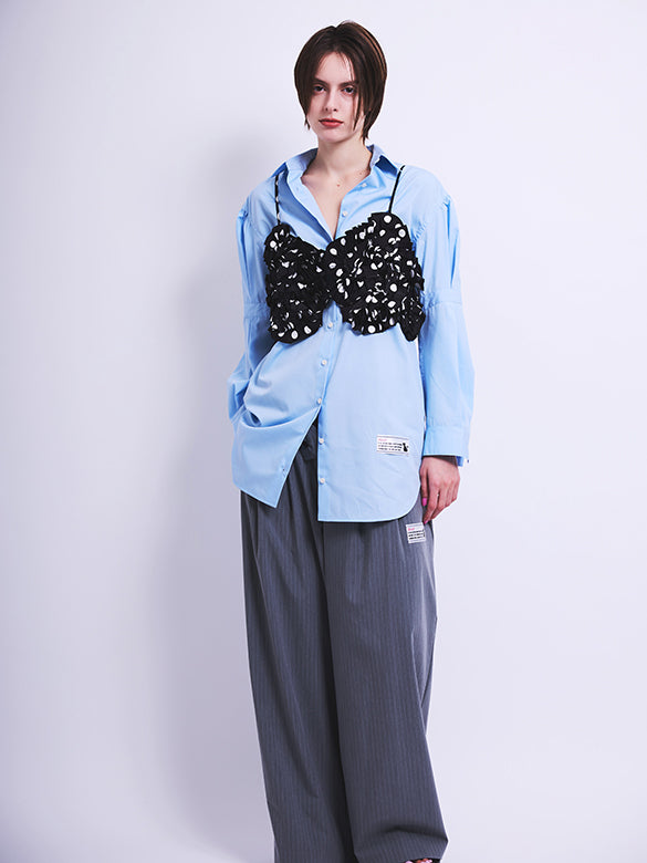 Tuck Design Sleeves Long Shirt Dress