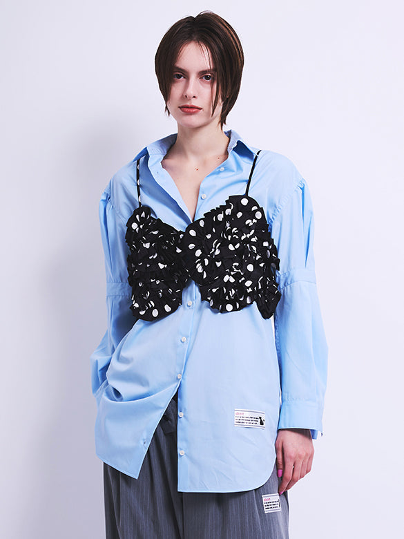 Tuck Design Sleeves Long Shirt Dress