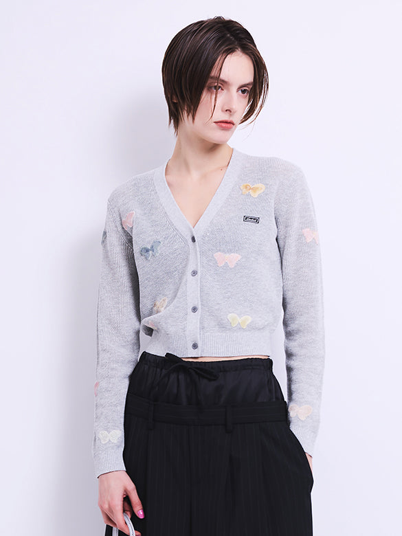 Butterfly Embroidery Knit Cardigan