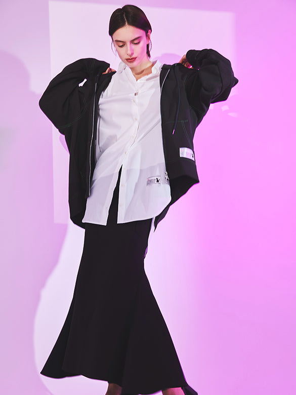 Tuck Design Sleeves Long Shirt Dress