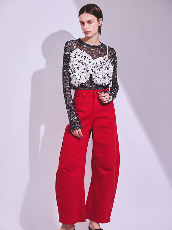 Polka Dot Frill Bustier