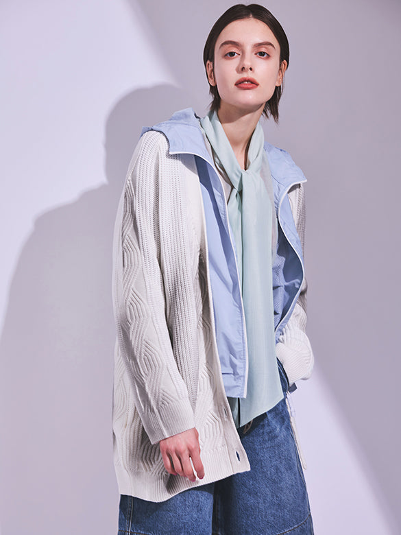 Puff-sleeves Bow-tie Sheer Blouse