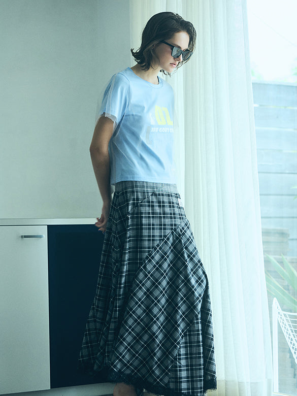 Tulle Combination Printed T-shirt