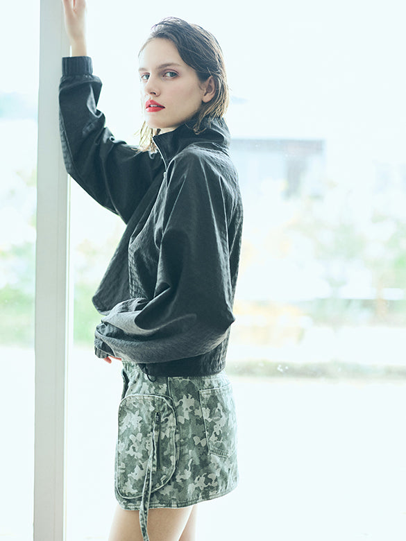 Monogram Pattern Zipper Blouson