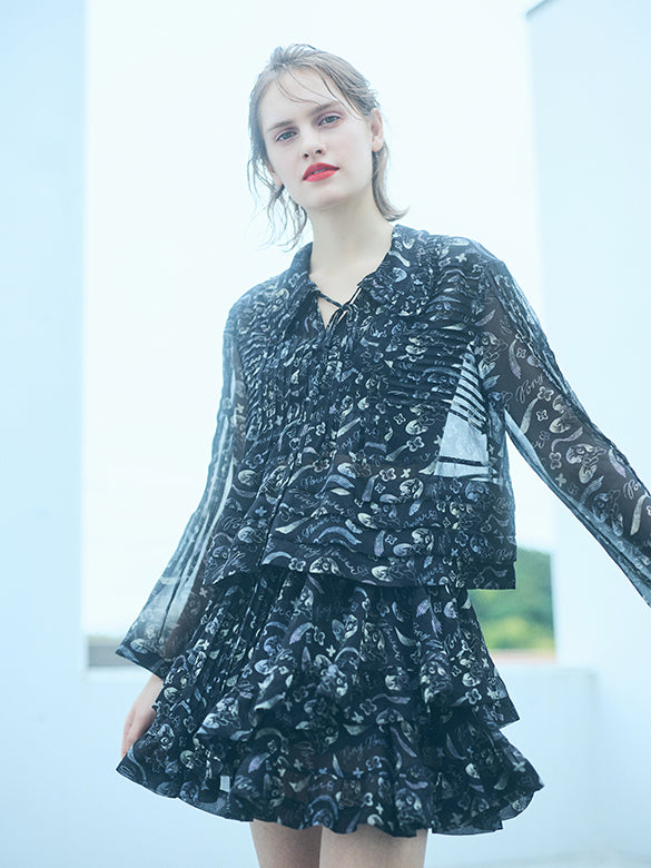 Printed Chiffon Skirt