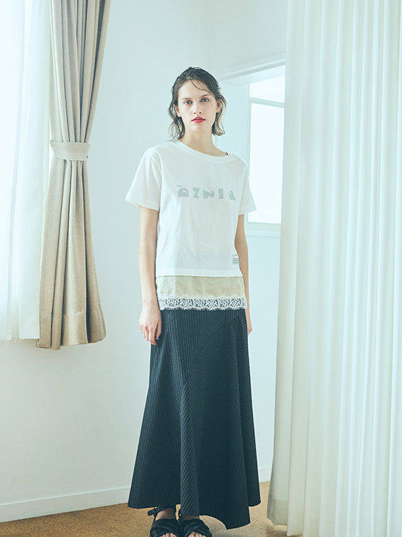 Pin-stripe Gather Skirt