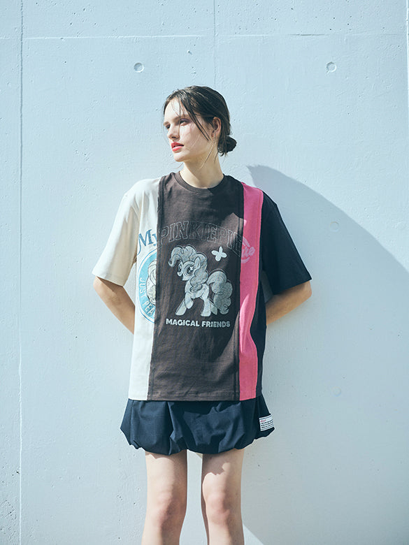 Bi-color Switch Design T-shirt
