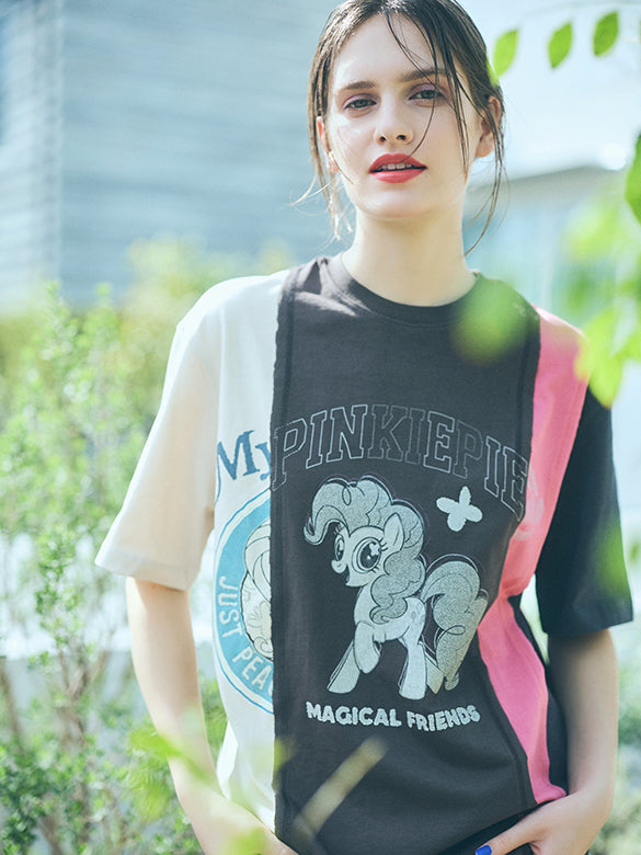 Bi-color Switch Design T-shirt
