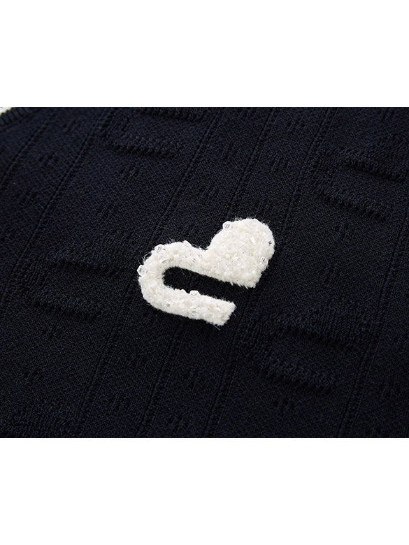 Bi-color Line Knit Vest