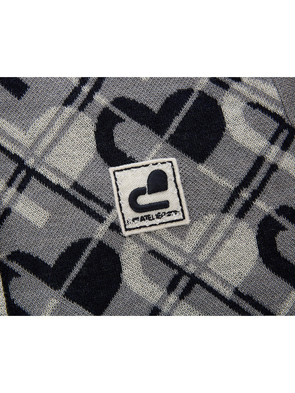 Monogram Bias Plaid Knit Cardigan