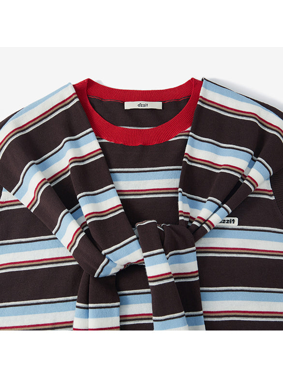 Retro Color Stripe Ensembles Knit
