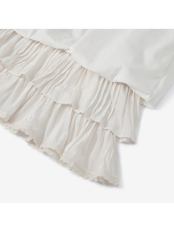 Hem Frill Combination Dress