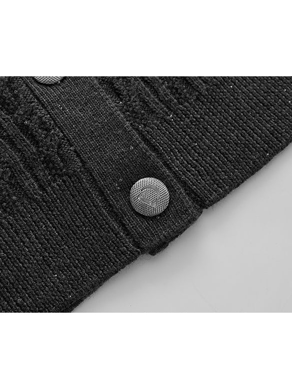 Beads Cable Knitting Cardigan