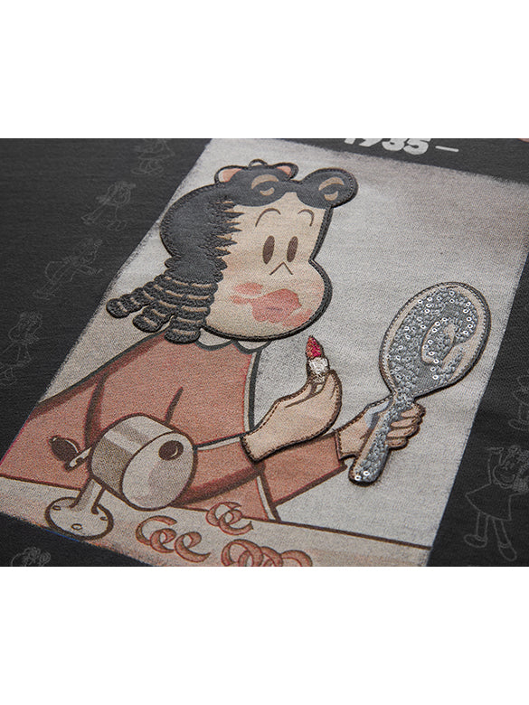 Printed & Beads Embroidery T-shirt