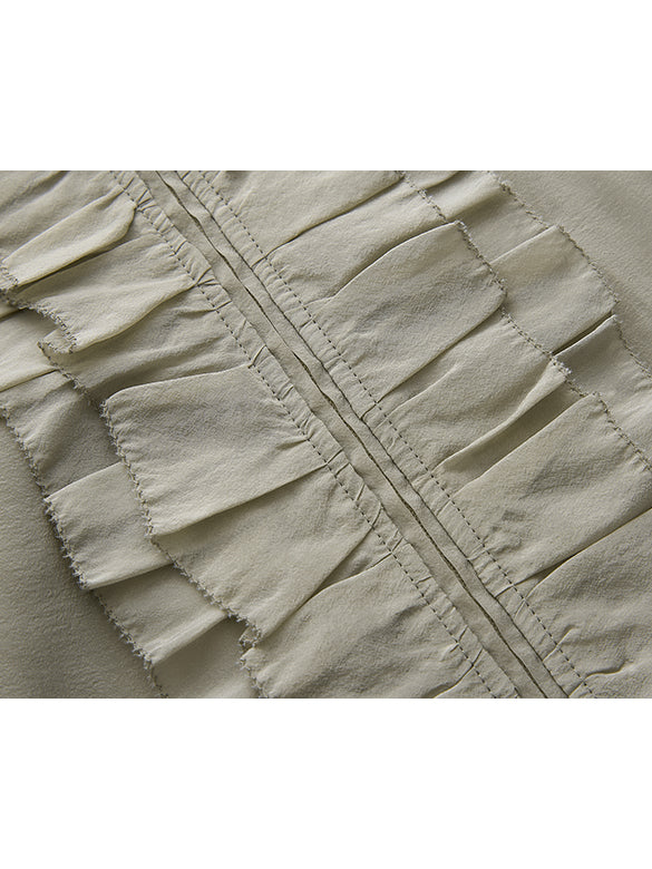 Frill Design Sheer Blouson