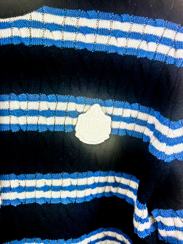 Retro Color Stripe Knit Cardigan