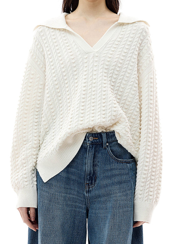 Collar Design Knitting Top