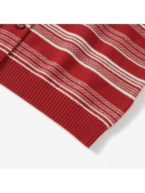 Random Pitch Stripe Polo Knit
