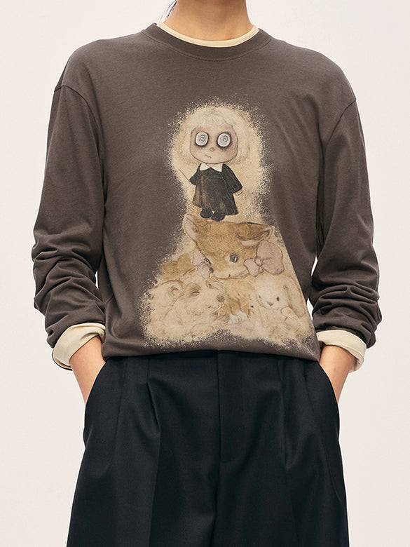 Character Design Printed Long Sleeves T-shirt