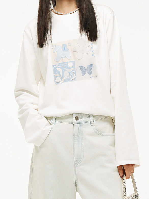 Printed Beads Sweatshirt