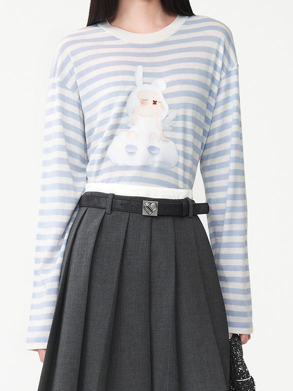 Printed Beads Stripe Knit