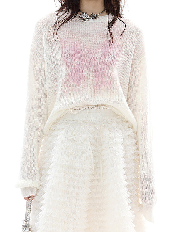 Butterfly Design Beads Knit