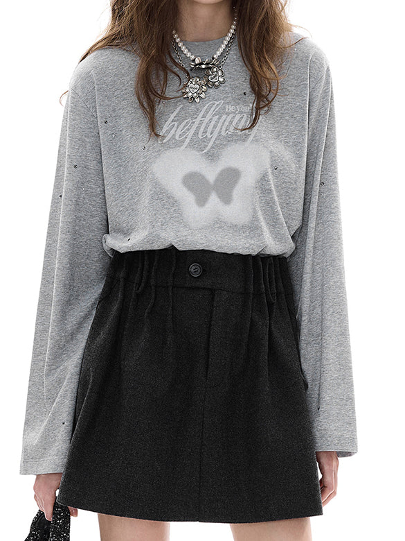 Butterfly Design Long Sleeves T-shirt