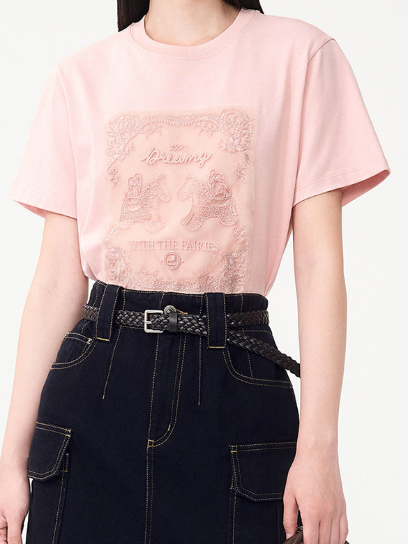 Unicorn Embroidery & Sequins T-shirt