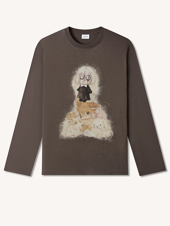 Character Design Printed Long Sleeves T-shirt