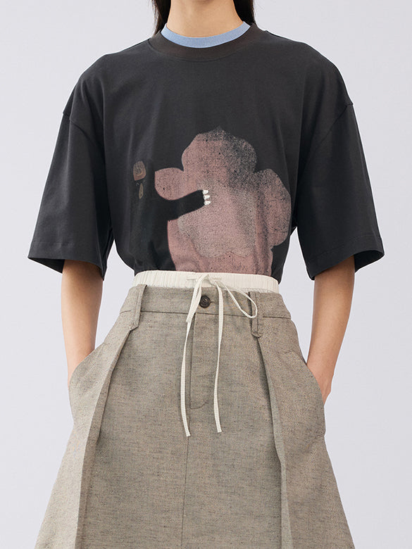 Euan Roberts Collaboration Printed Embroidery T-shirt
