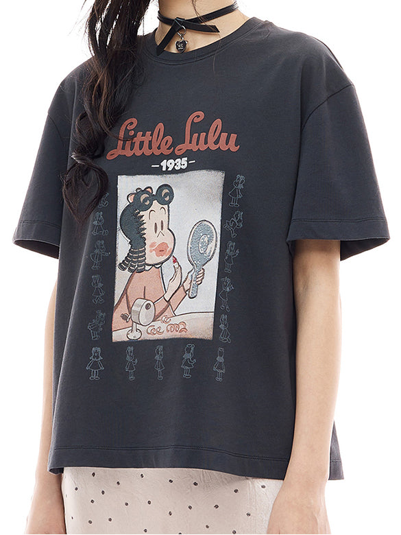 Printed & Beads Embroidery T-shirt