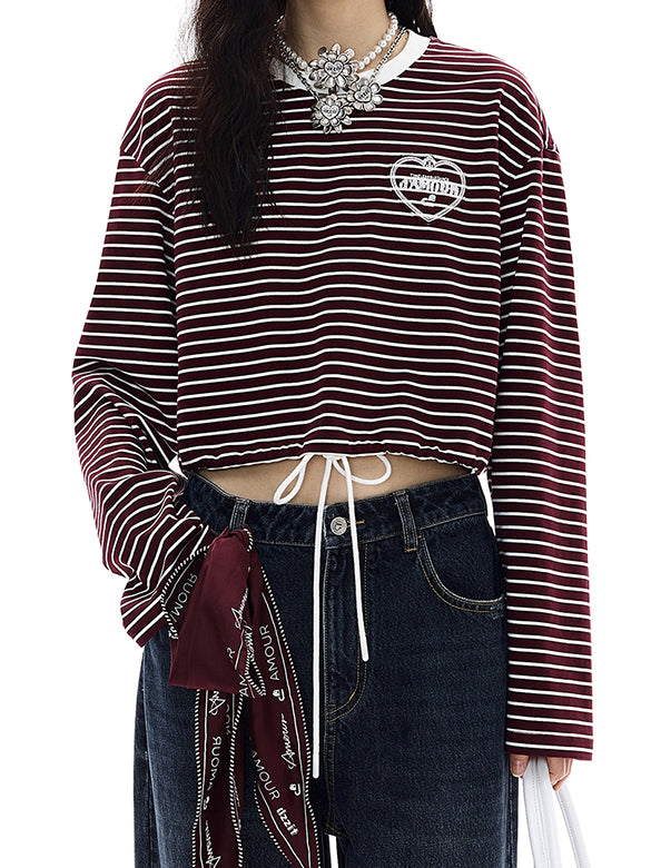 Waist Code Stripe Top