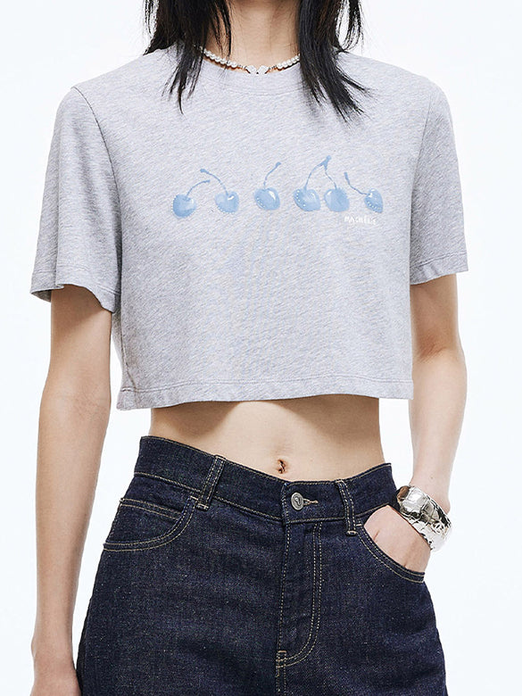 Cherry Printed Short T-shirt