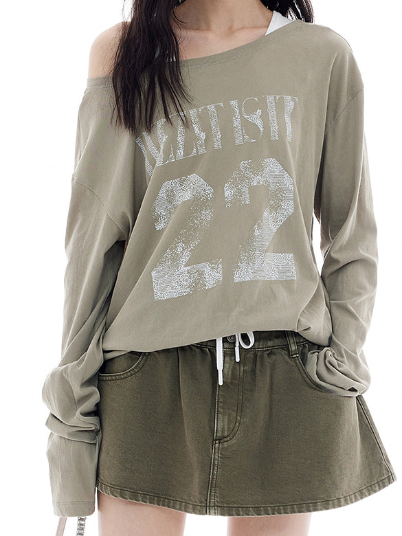 Back-side Design Long Sleeves T-shirt