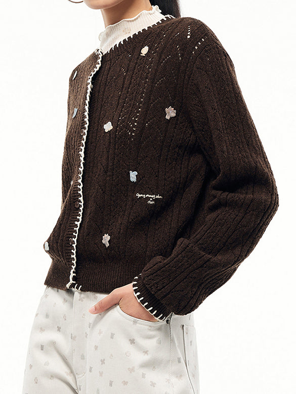 Embroidery Design Knit Cardigan