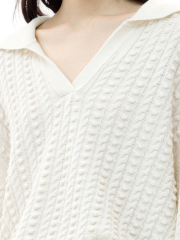Collar Design Knitting Top