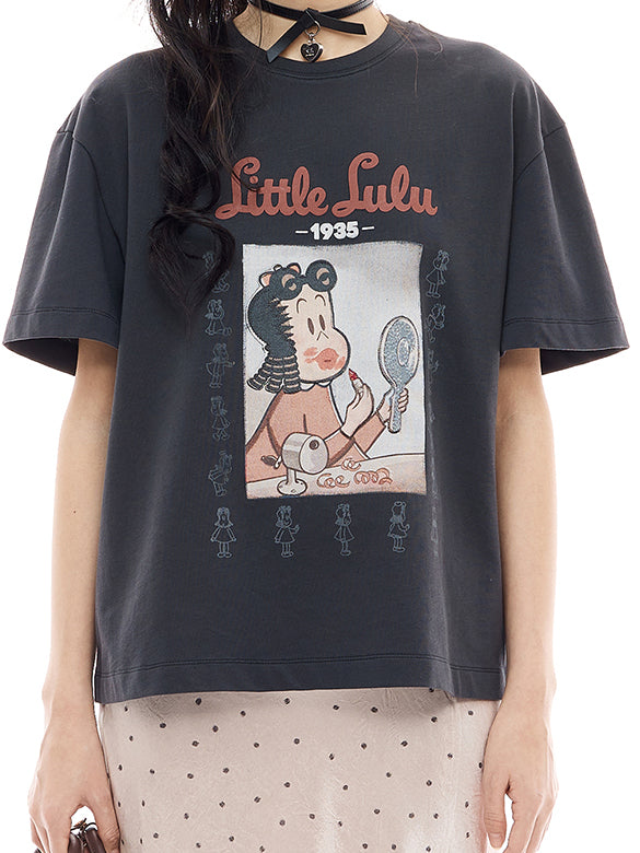 Printed & Beads Embroidery T-shirt